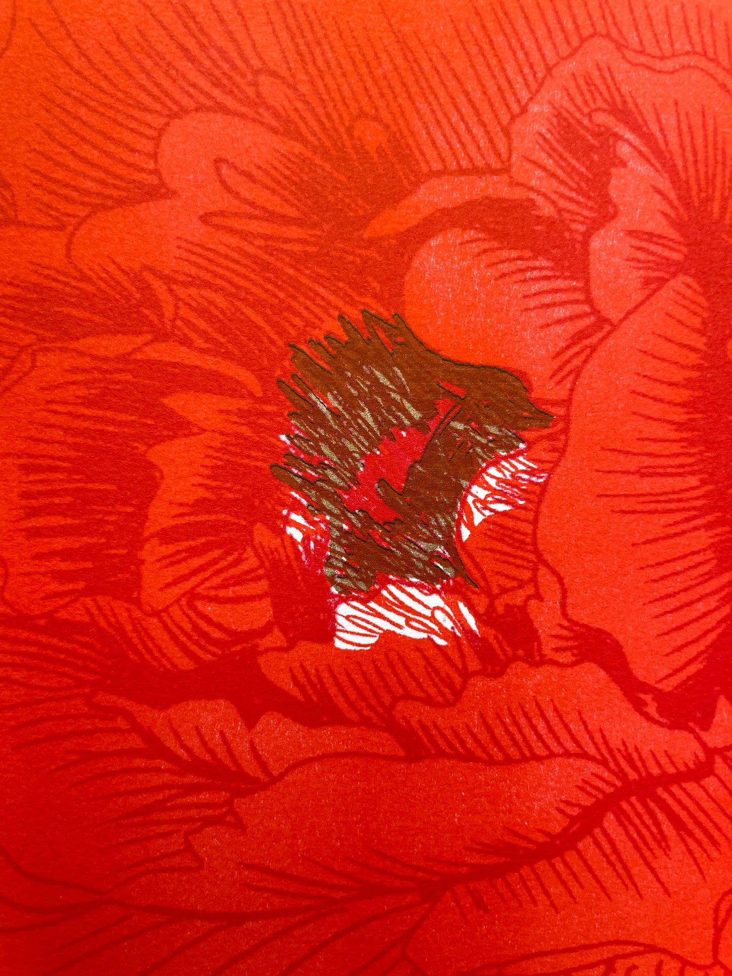 Black Peony Risograph Print