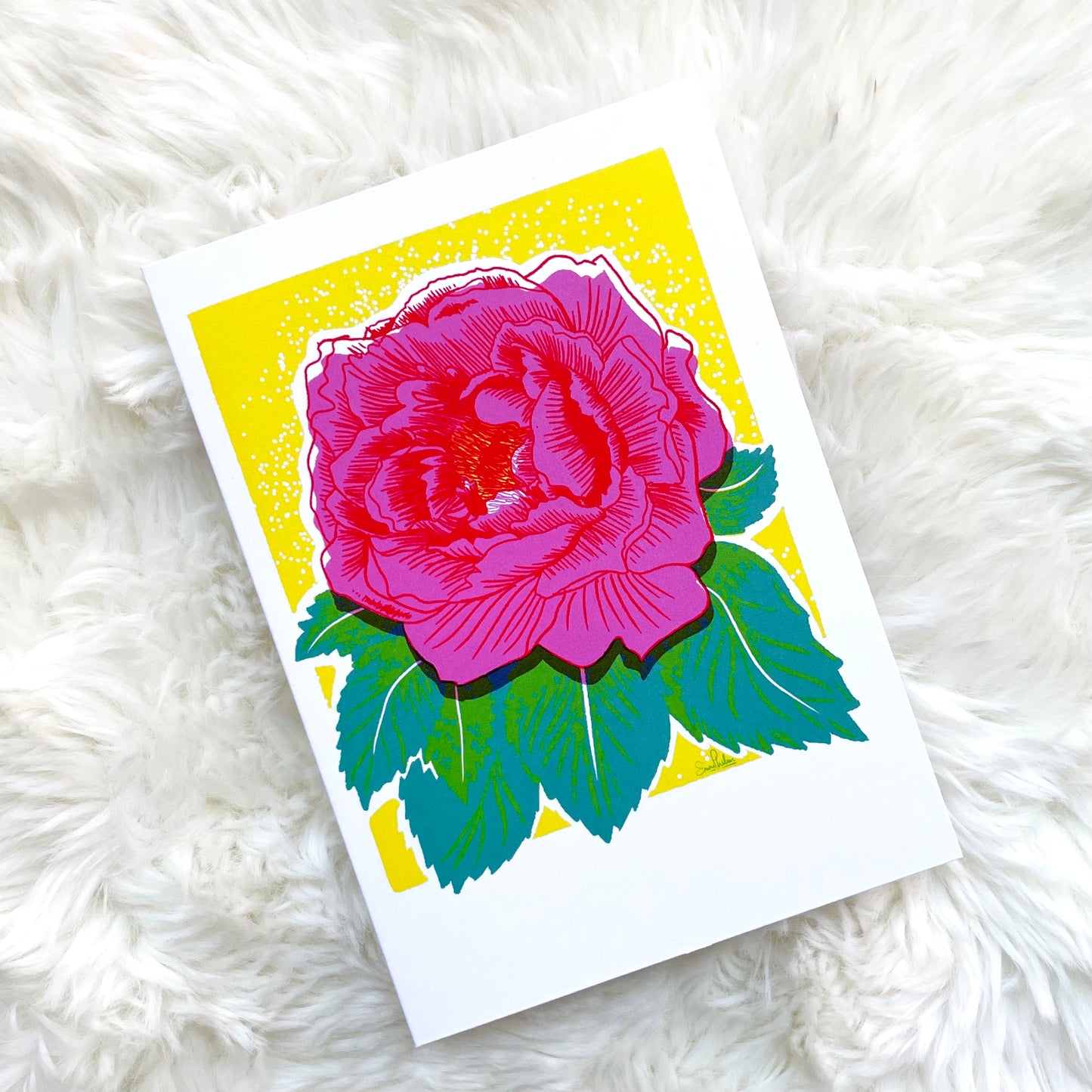 Peony Greeting Card