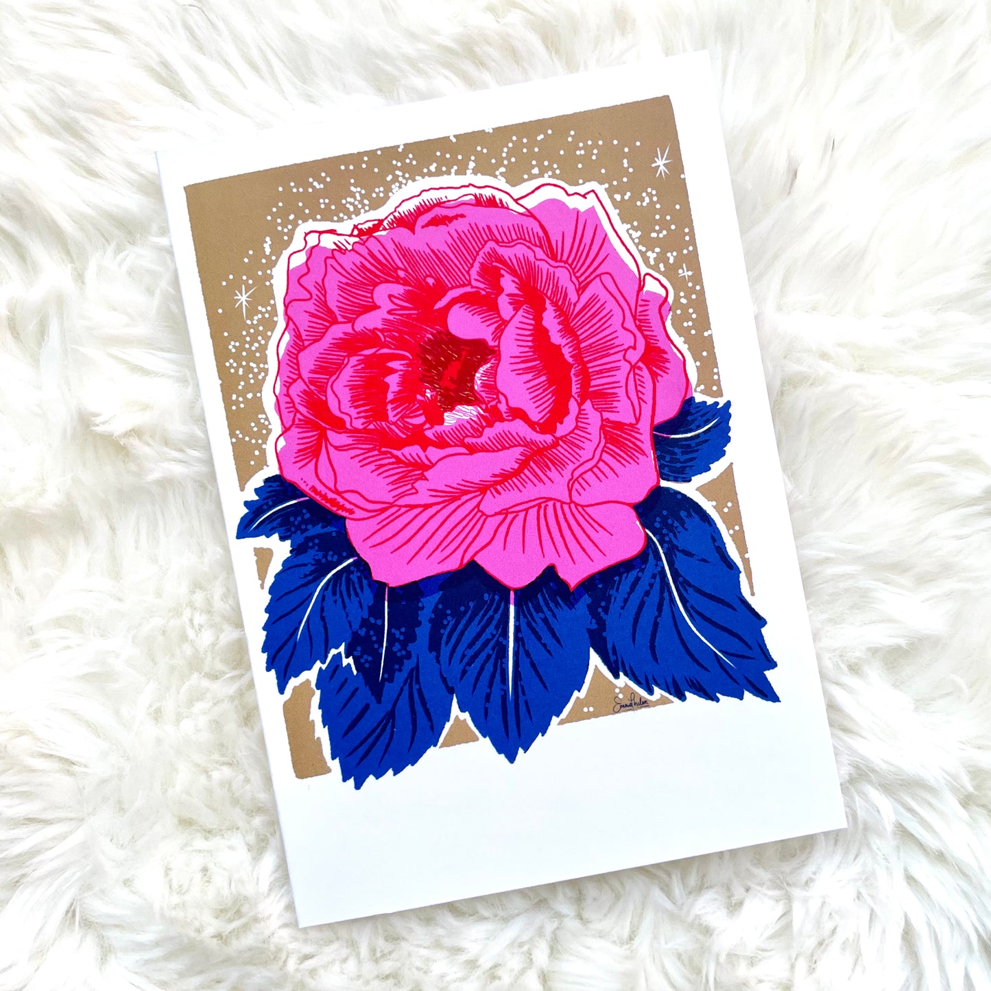 Peony Greeting Card