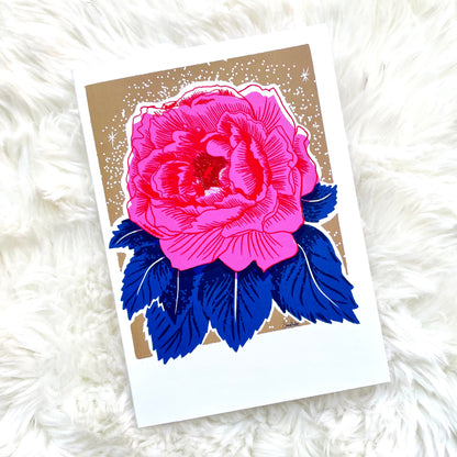 Peony Greeting Card