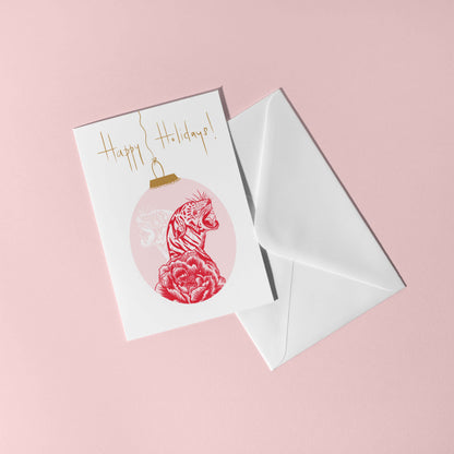 Tiger Happy Holidays Greeting Card