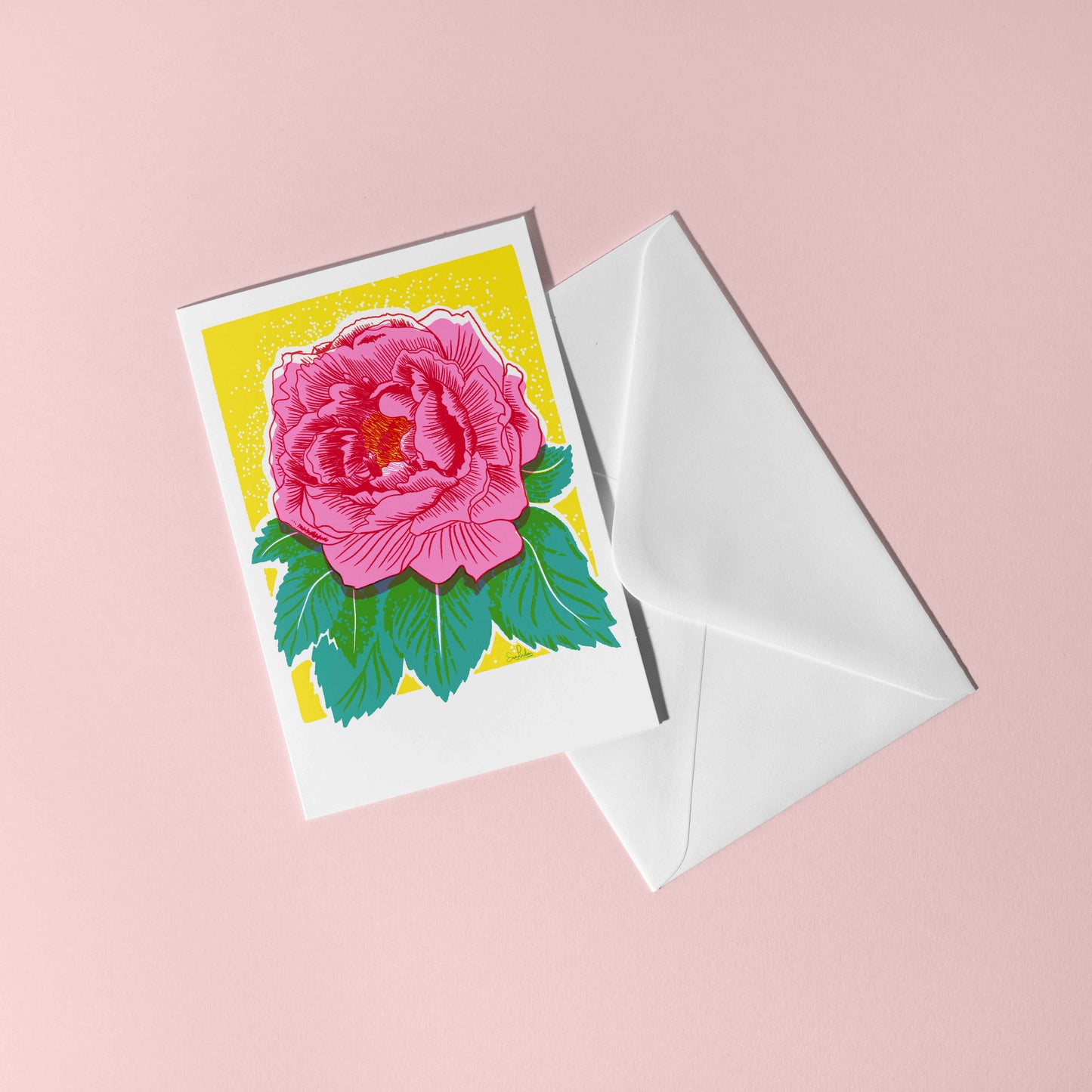 Peony Greeting Card