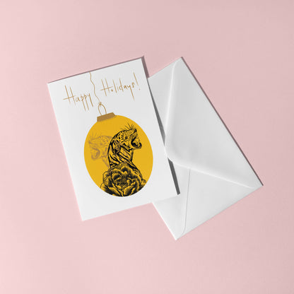 Tiger Happy Holidays Greeting Card